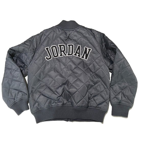 Nike Air Jordan Jumpman Bomber Jacket Kids YM 10-12 Embroidered Jordan Quilted - Picture 1 of 10